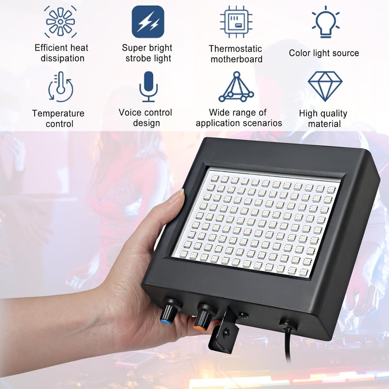 MADOWL Full Color 108Led Strobe Light With Remote Control for Halloween, Party, and Room - Mini Flashing Lights - Image 2